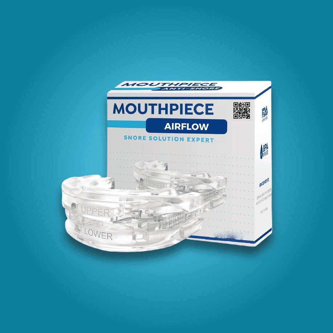 a box of mouthpieces on a blue background